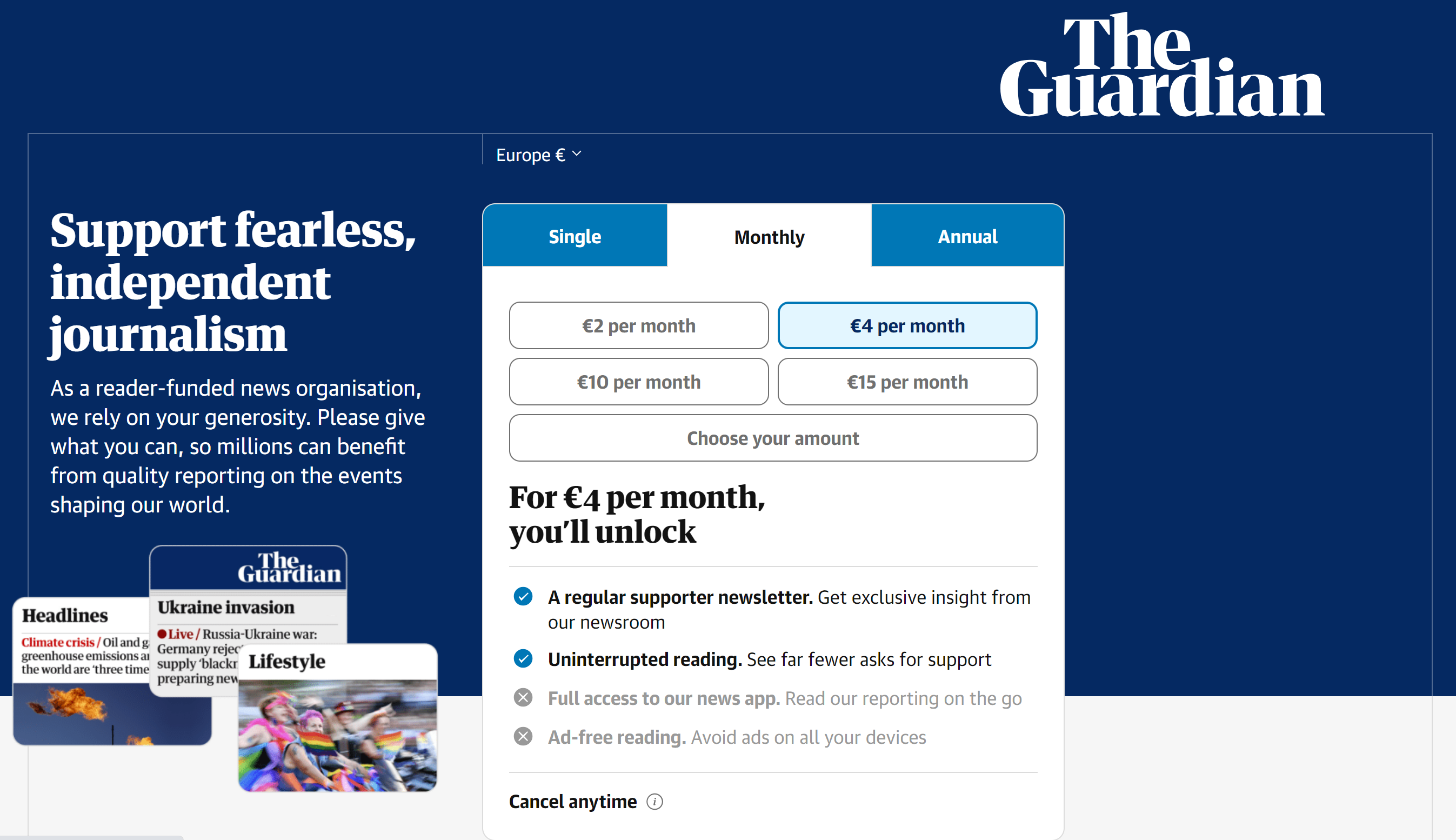 روزنامه گاردین چاپ لندن از مخاطبانش درخواست کمک مالی میکند